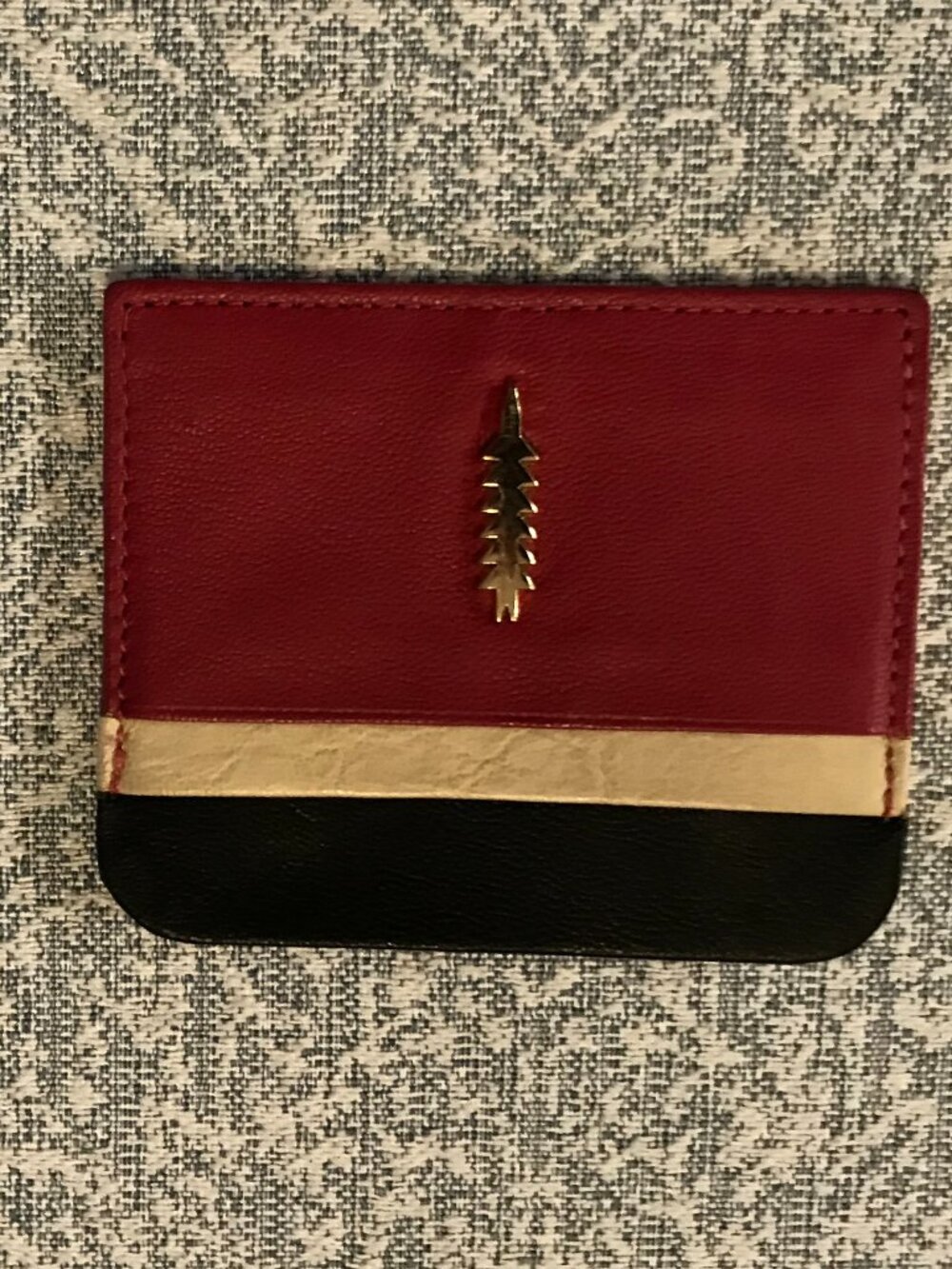 THACKER New York Leather Colorblock Card Case Wallet NWOT